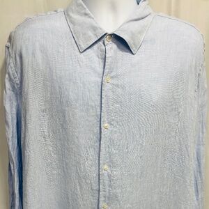 Tasso Elba Men's Linen Shirt Size 3XL 100% Linen Long Sleeve Button Down Beach